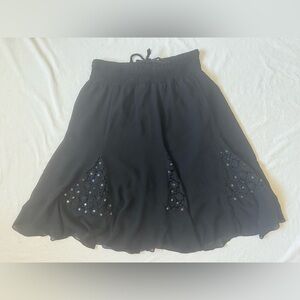 Black Flowy Women's Skirt with Embellishments #gothglam #boho